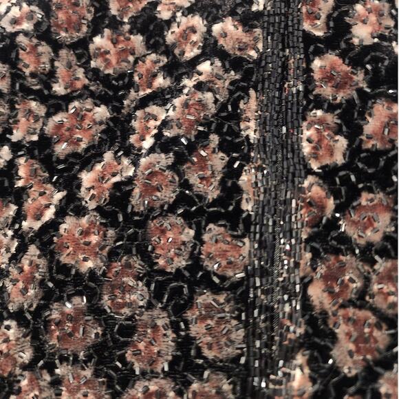 Papell Boutique Evening Black Floral Velvet Sequin Jacket Women’s Size L - Picture 9 of 11